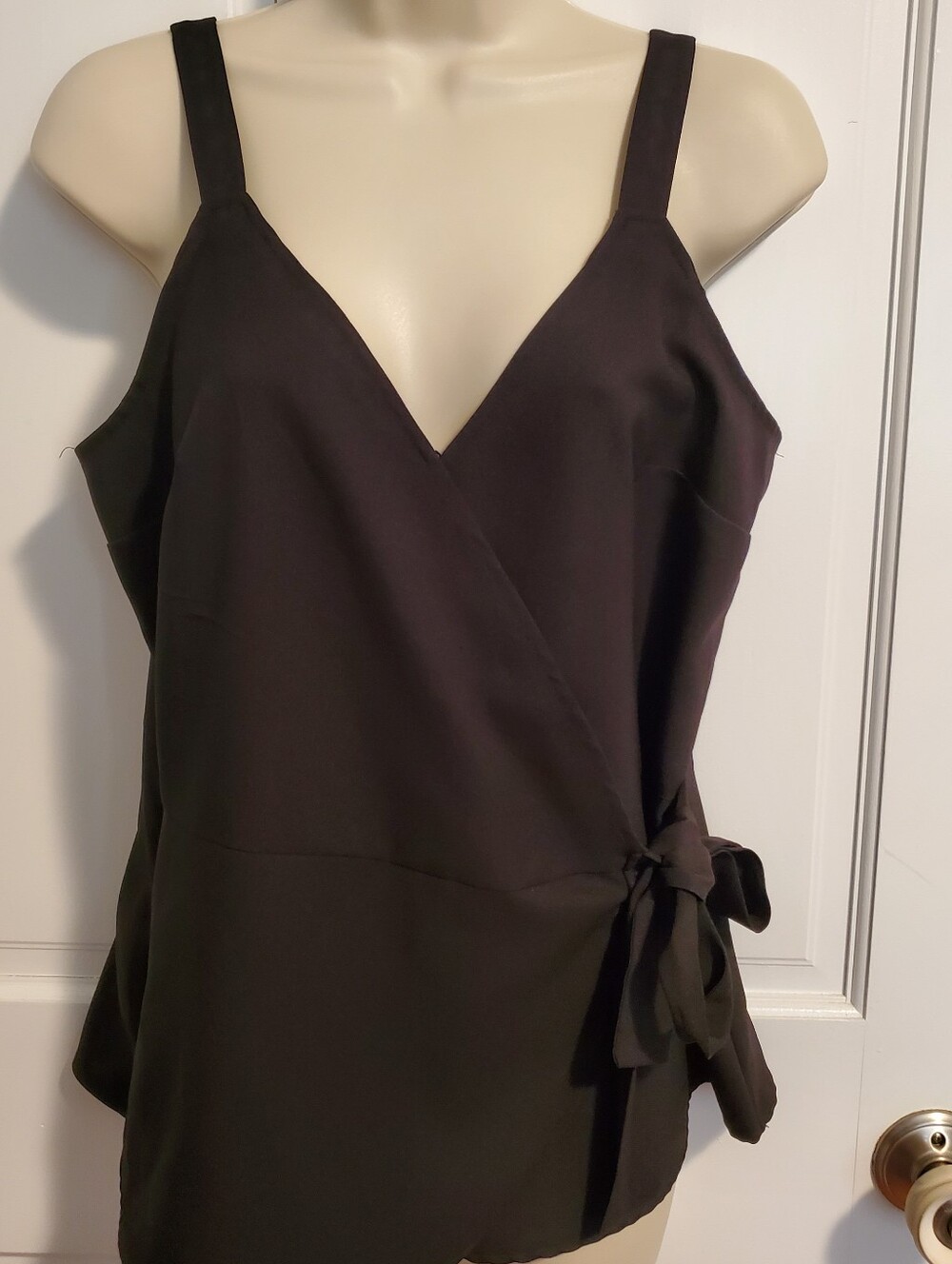 Banana Republic Black Wrap Sleeveless V-neck with Side Tie